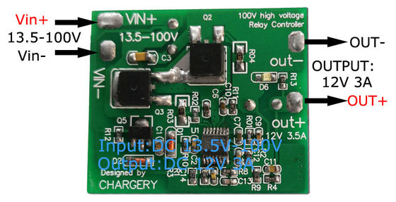 Automóvel LiTo Bateria Buck Boost Converter 100v 12V 4A