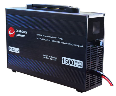 100V 1500W Corrente de Voltagem Ajustável Carregador de Bateria C10325 4S a 24S LiPo, NMC, LiFe, LiTo, Pb, 25A