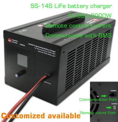 14S LFP Lithium Lifepo4 AC To DC Carregador de bateria Sistema de armazenamento de energia 51.1V 3000W