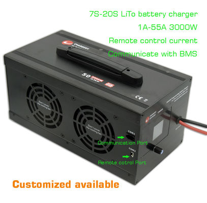 54V 3000W Litio LTO LiTo Ac To Dc Carregador de bateria 7S-20S 1A-55A